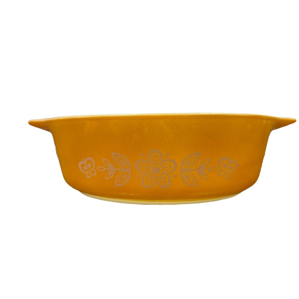 Vintage Butterfly Gold Yellow Pyrex Corning Ware Dish Flower 1pt 500ML No‎ lid